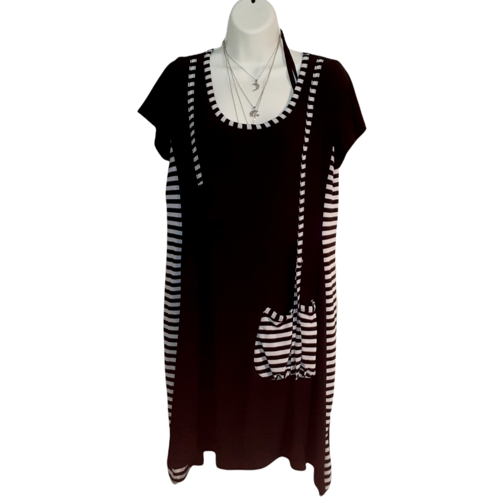 Vin Rouge round neck short sleeves Woman Midi Dress L